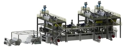 L'équipement principal et le processus de production du tissu non tissé fondu